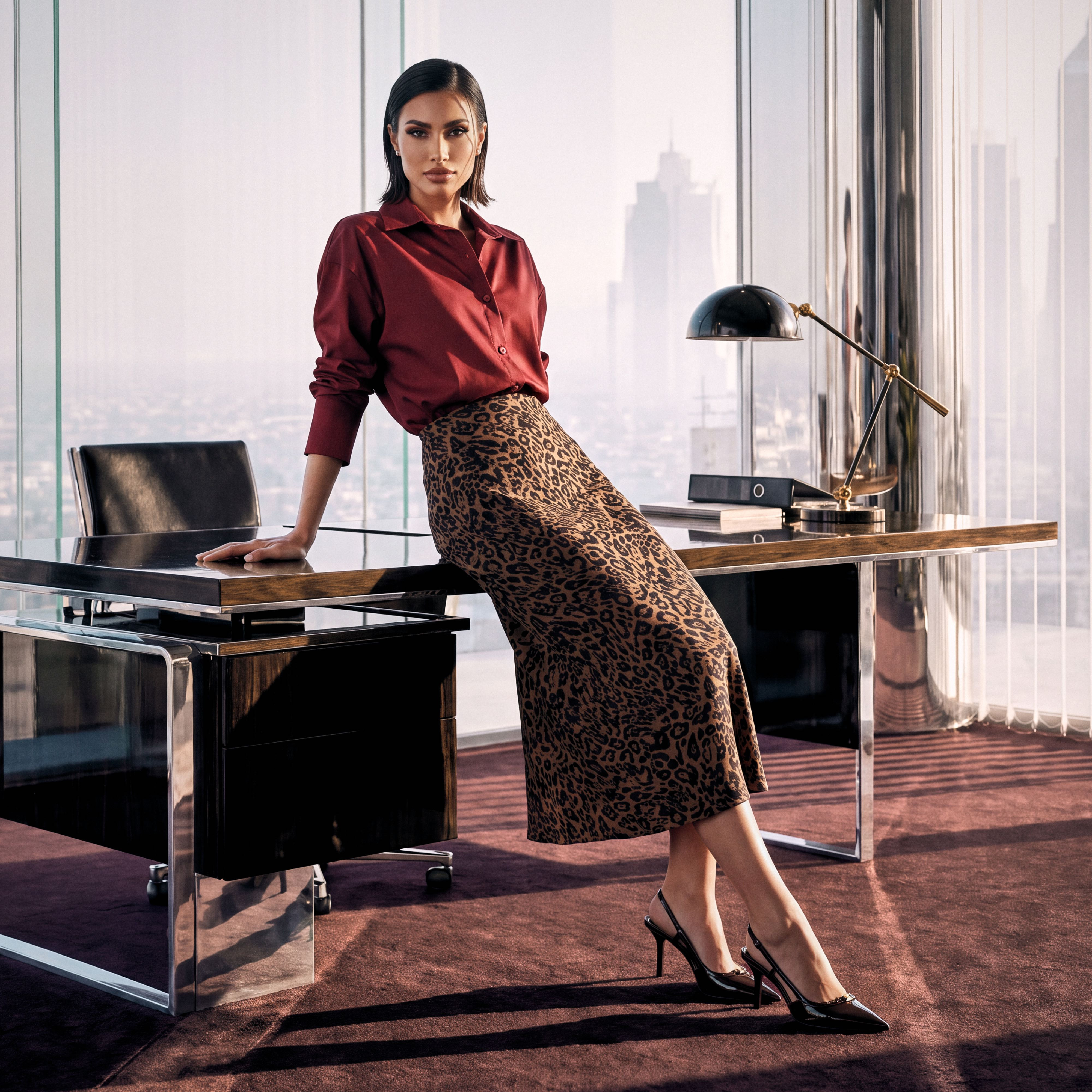 قميص بوبلين بقصة مريحة وحافة غير متساوية من سبلاش سمارت-women-clothing-shirtsandblouses-shirts-image-1