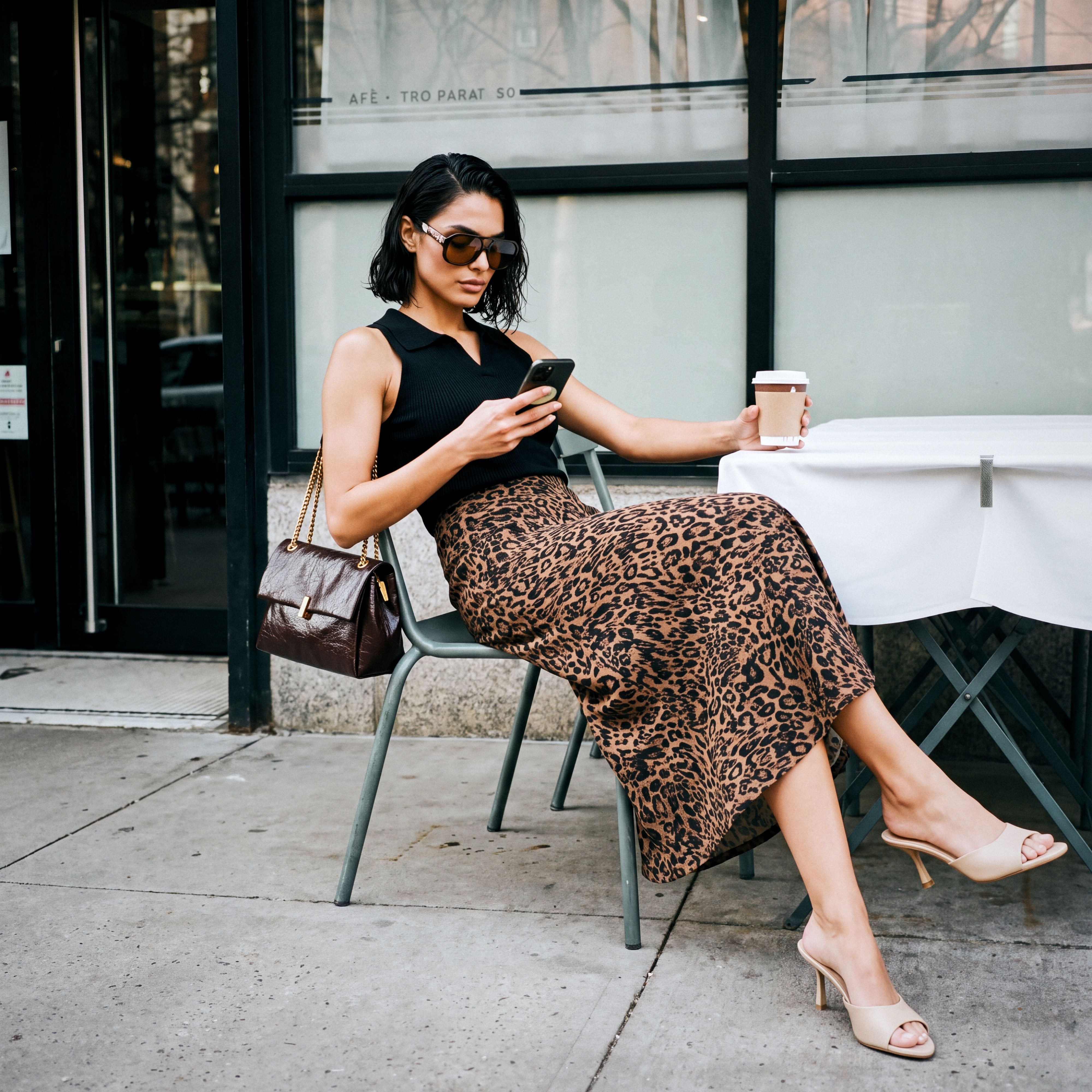 تنورة ساتان بطبعات حيوانات وبسحاب إغلاق من سبلاش سمارت-women-clothing-skirts-image-1