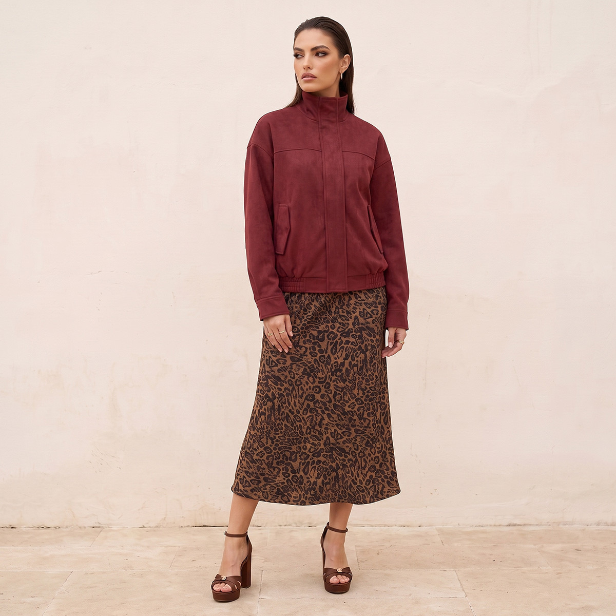 جاكيت بومبر شمواه بياقة عالية من سبلاش سمارت-women-winterwear-coatsandjackets-jackets-image-3