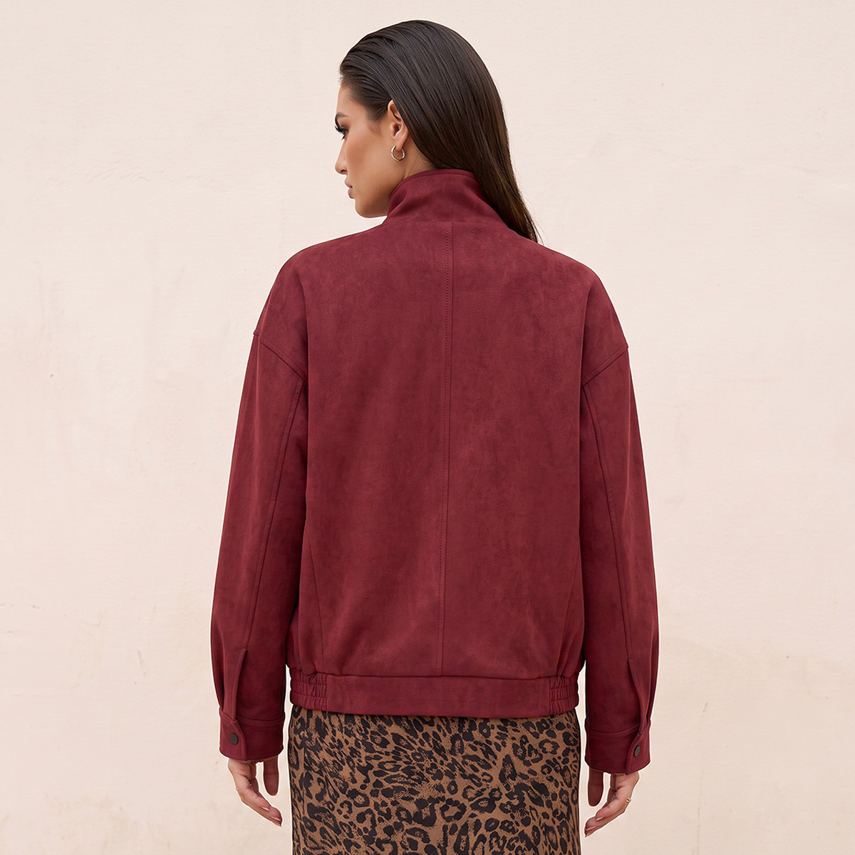 جاكيت بومبر شمواه بياقة عالية من سبلاش سمارت-women-winterwear-coatsandjackets-jackets-image-4