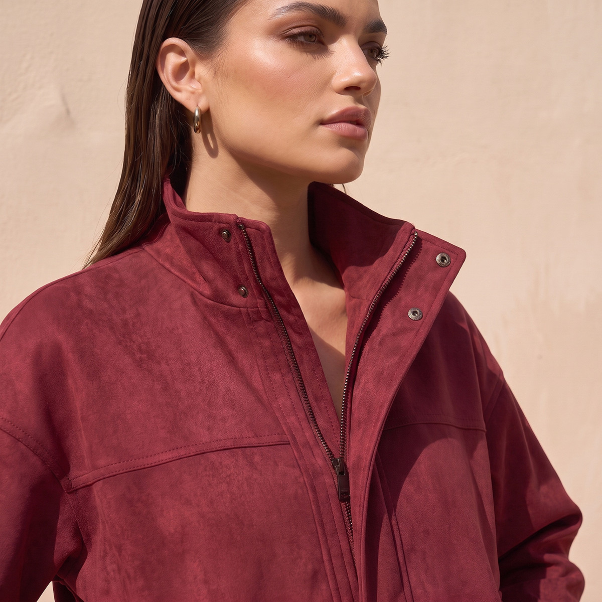 جاكيت بومبر شمواه بياقة عالية من سبلاش سمارت-women-winterwear-coatsandjackets-jackets-image-5