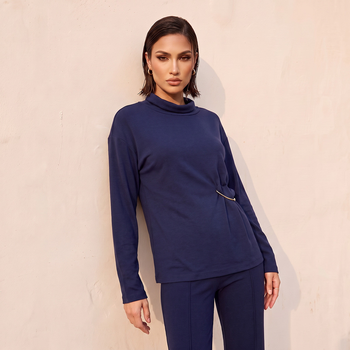 Splash Smart Relaxed Fit Turtleneck Top-women-clothing-shirtsandblouses-blouses-image-1