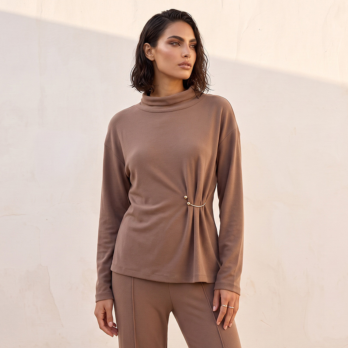 Splash Smart Relaxed Fit Turtleneck Top-women-clothing-shirtsandblouses-blouses-image-1