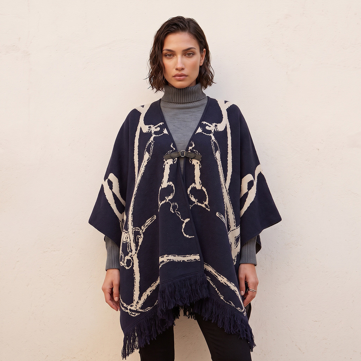 Splash Smart Relaxed Fit Abstract Print Poncho with Asymmetric Hem-women-winterwear-cardigansandjumpers-cardigans-image-4