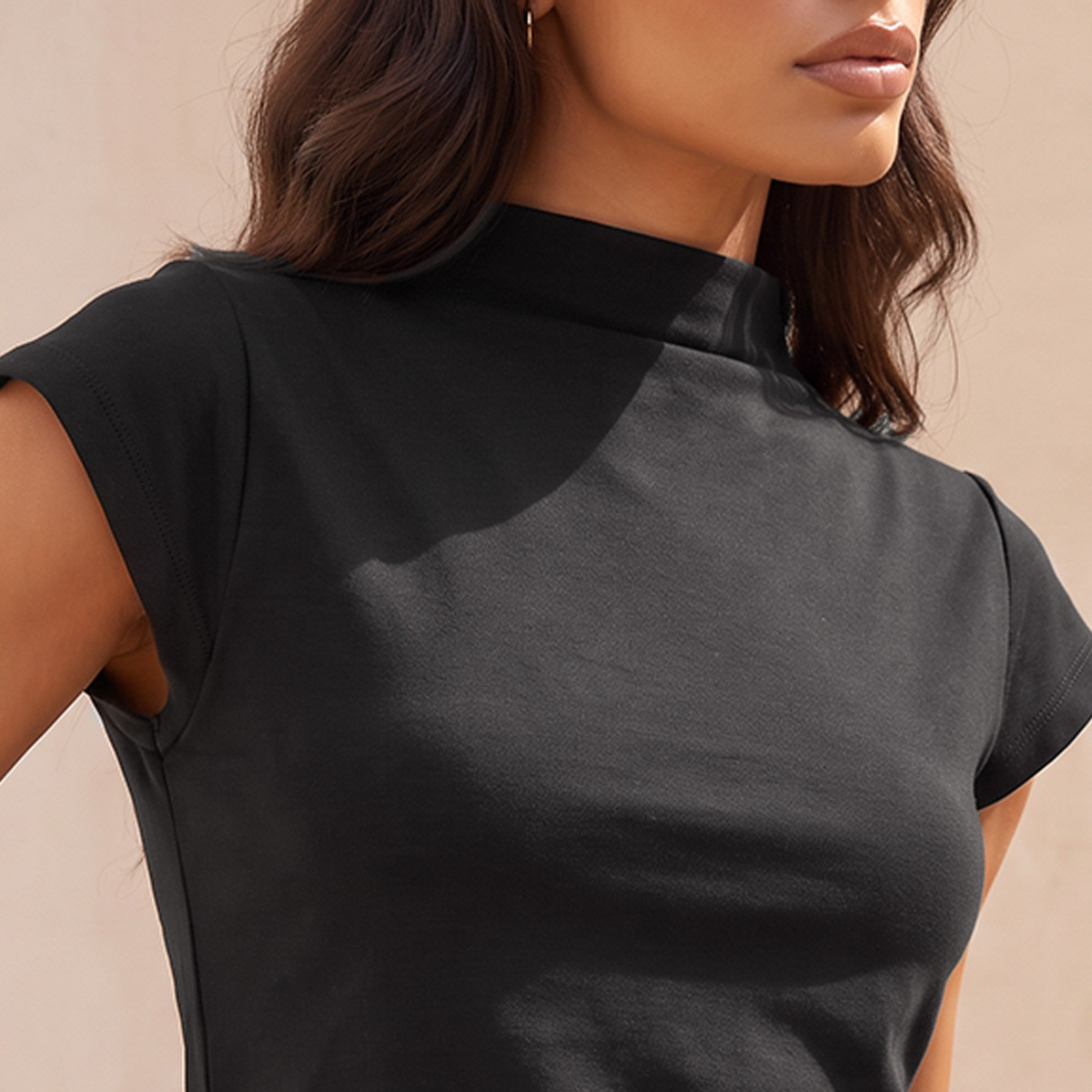 Splash Smart Asymmetric High Neck Short Sleeves Top-women-clothing-shirtsandblouses-blouses-image-6