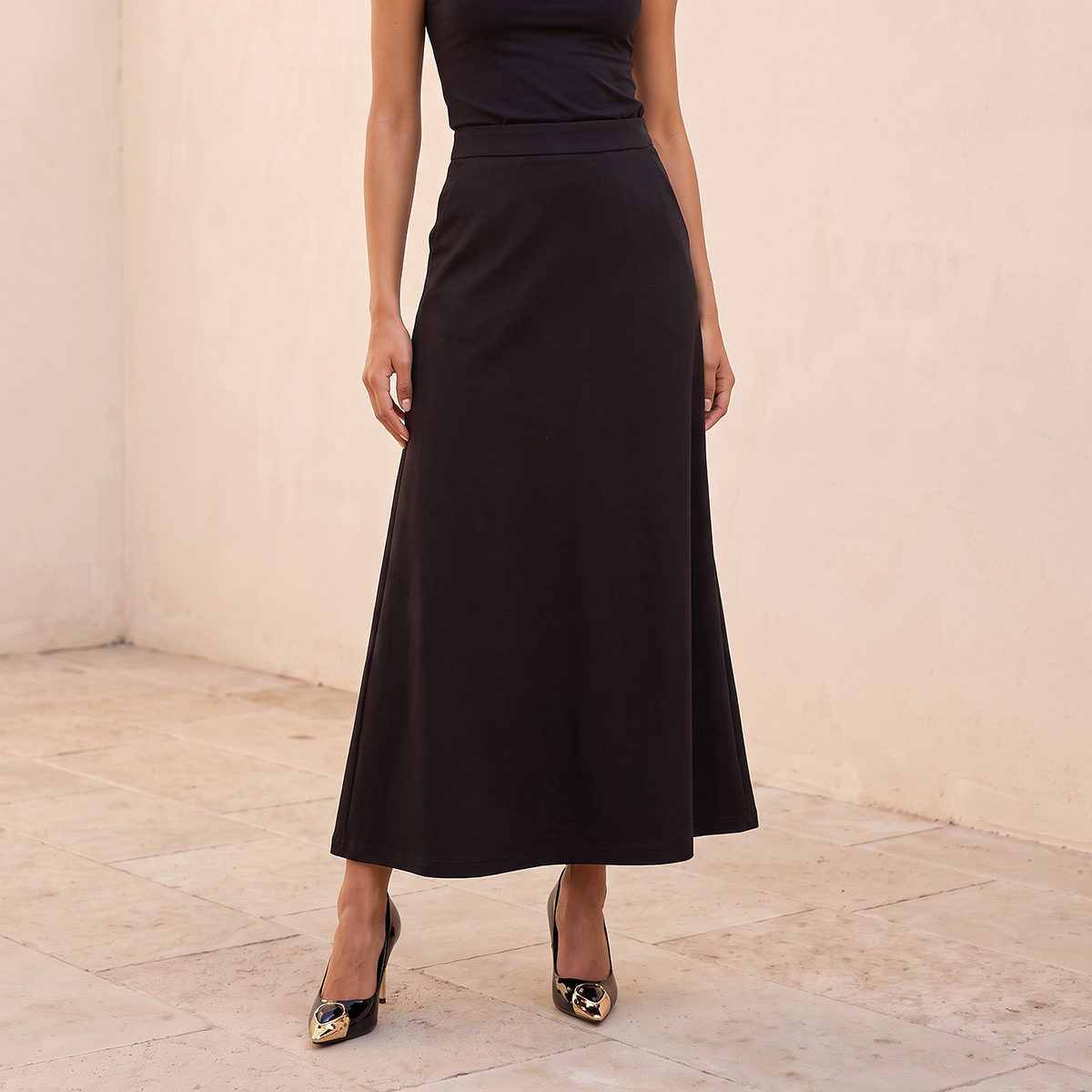 تنورة ماكسي بخصر مطاطي من سبلاش سمارت-women-clothing-skirts-image-4