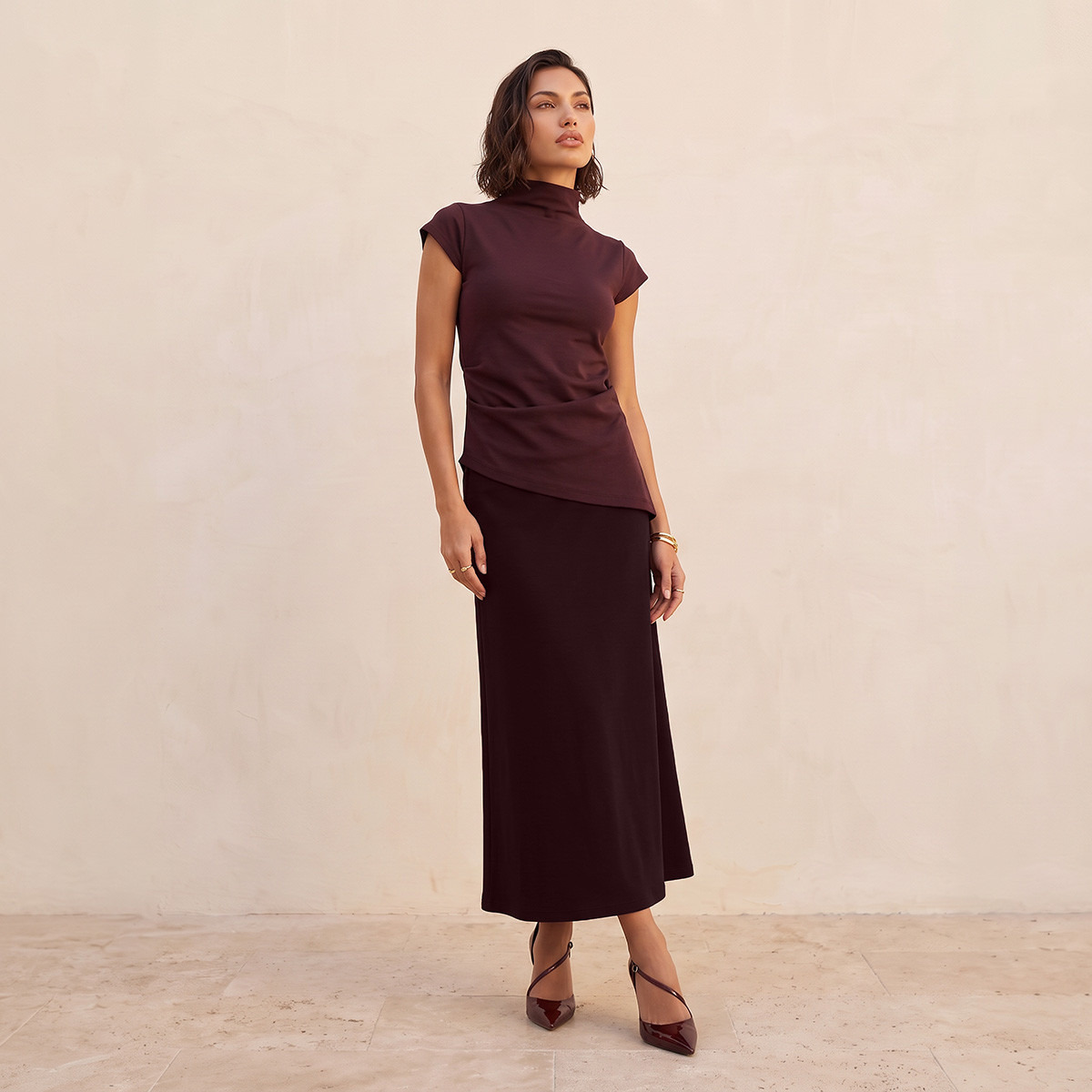 Splash Smart Elasticated Waist Maxi Skirt-women-clothing-skirts-image-2