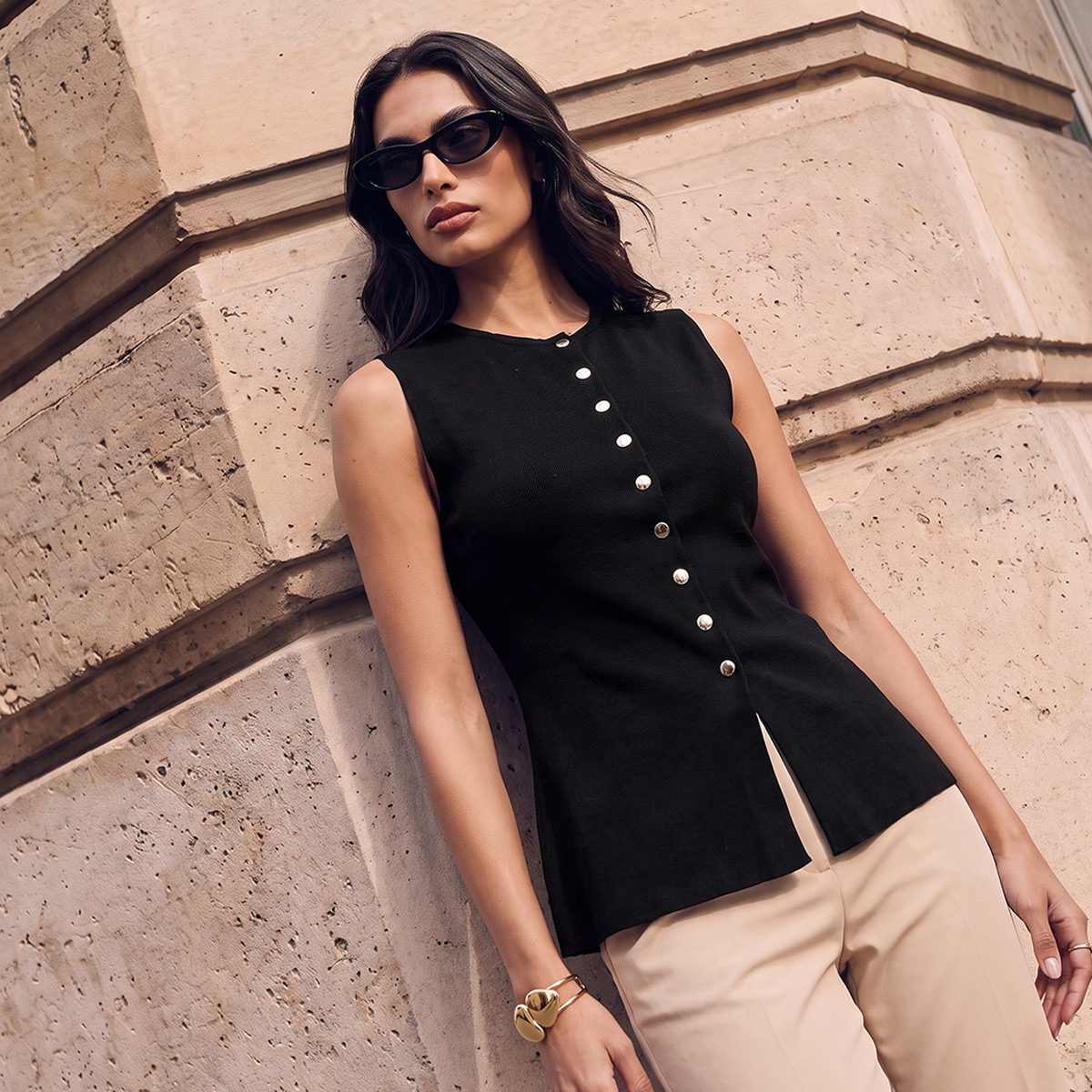 Splash Smart Round Neck Sleeveless Top-women-clothing-shirtsandblouses-blouses-image-1