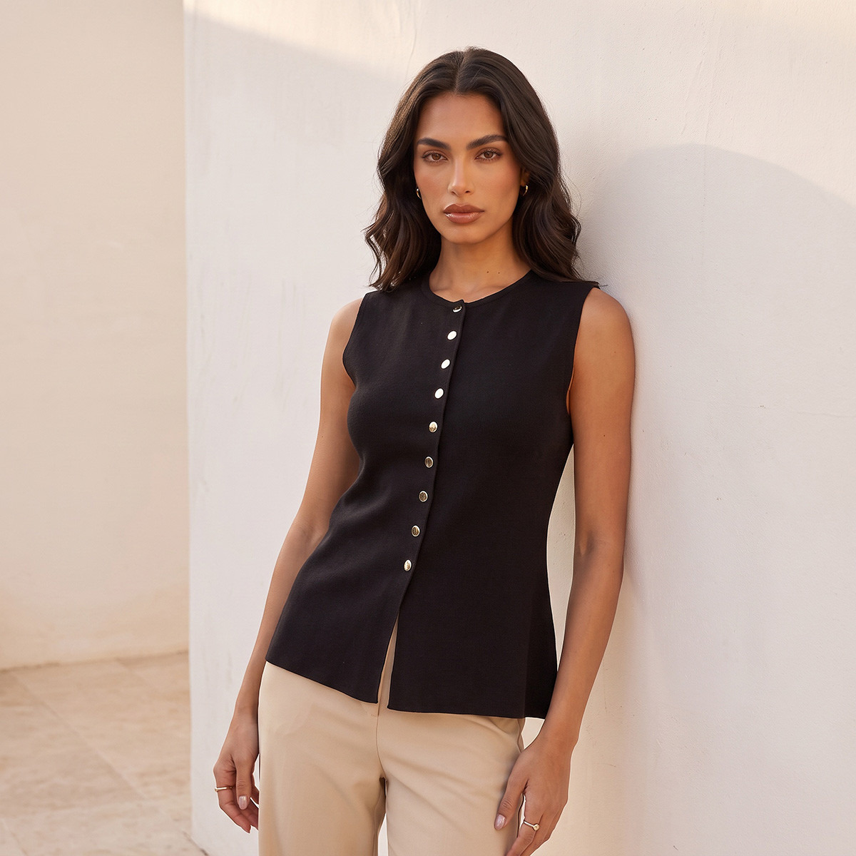Splash Smart Round Neck Sleeveless Top-women-clothing-shirtsandblouses-blouses-image-2