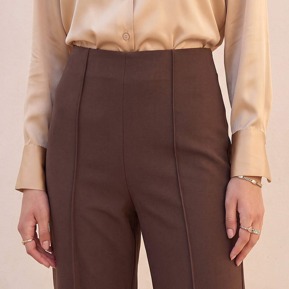Splash Smart Flare Fit Trousers with Pintuck Seam-women-clothing-trousers-image-4