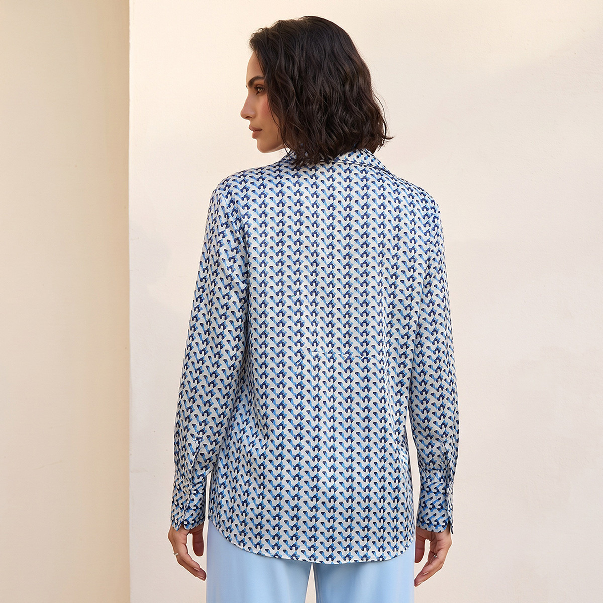 Splash Smart Satin Shirt with Geometric Print-women-clothing-shirtsandblouses-shirts-image-3