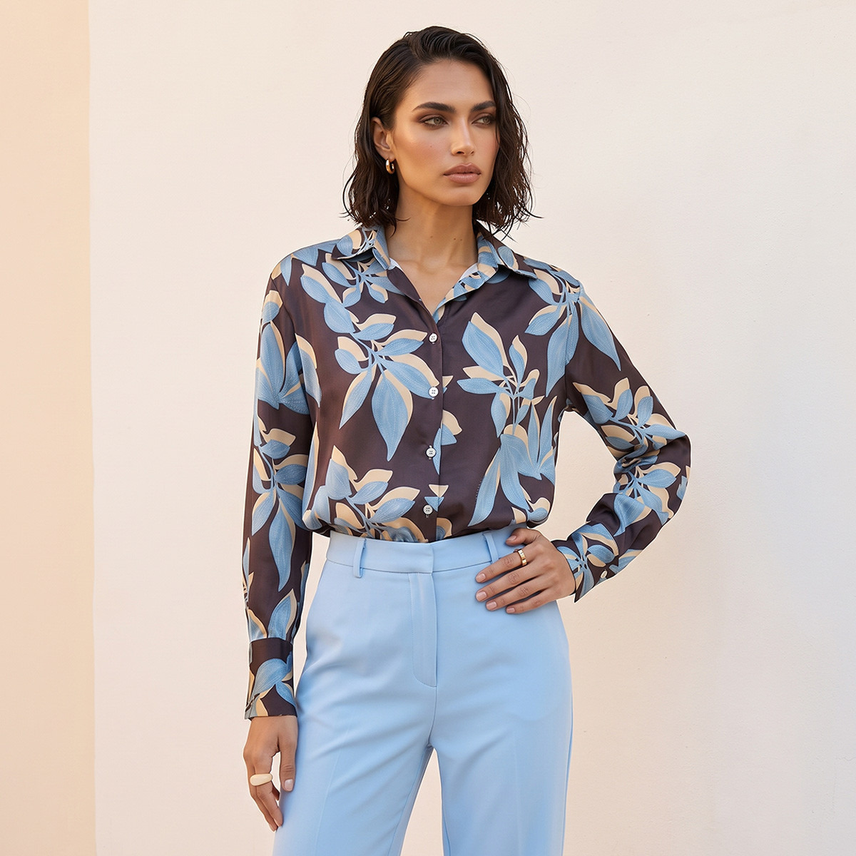 Splash Smart Satin Shirt with Floral Print-women-clothing-shirtsandblouses-blouses-image-1