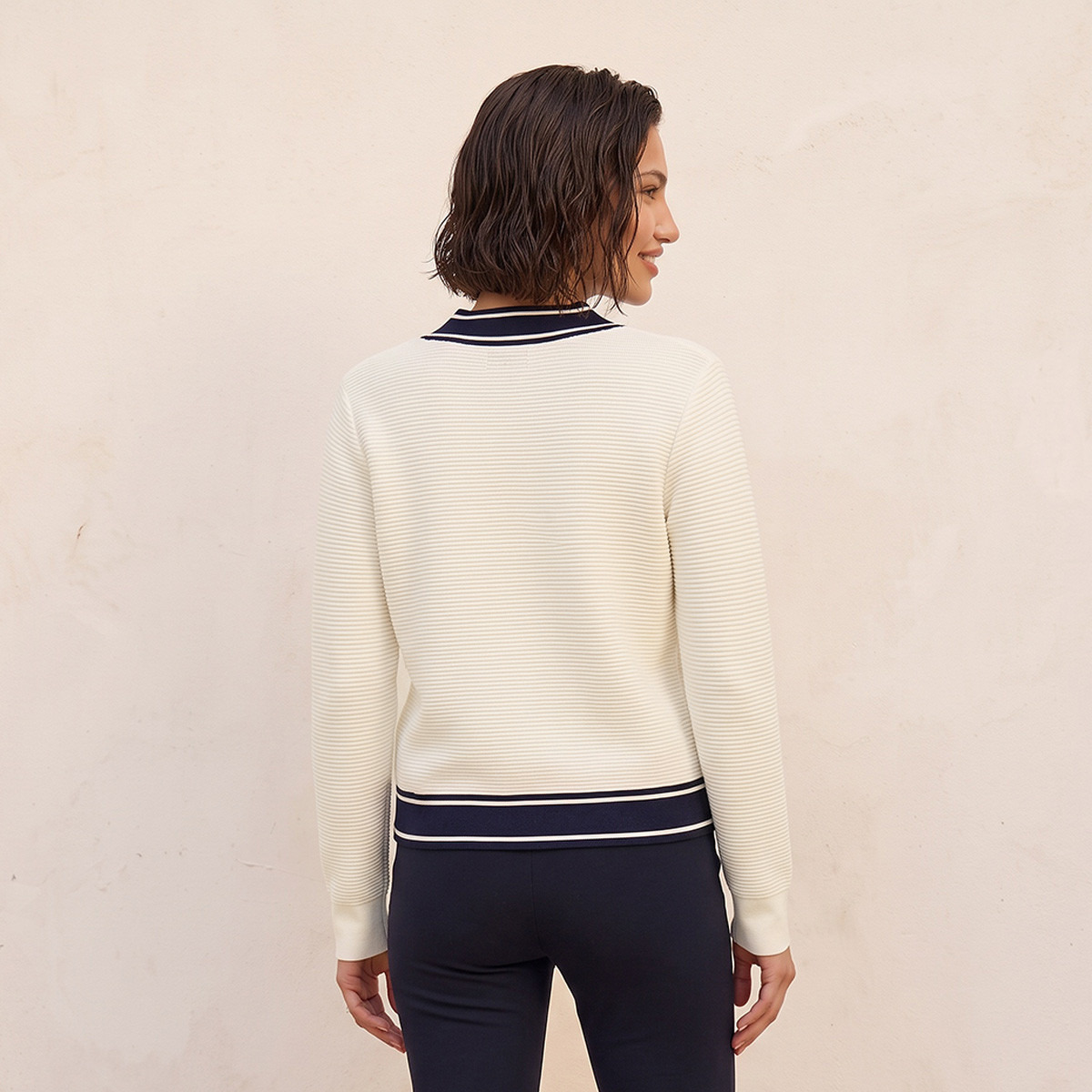 كارديجان مضلع بياقة V من سبلاش سمارت-women-winterwear-cardigansandjumpers-cardigans-image-3