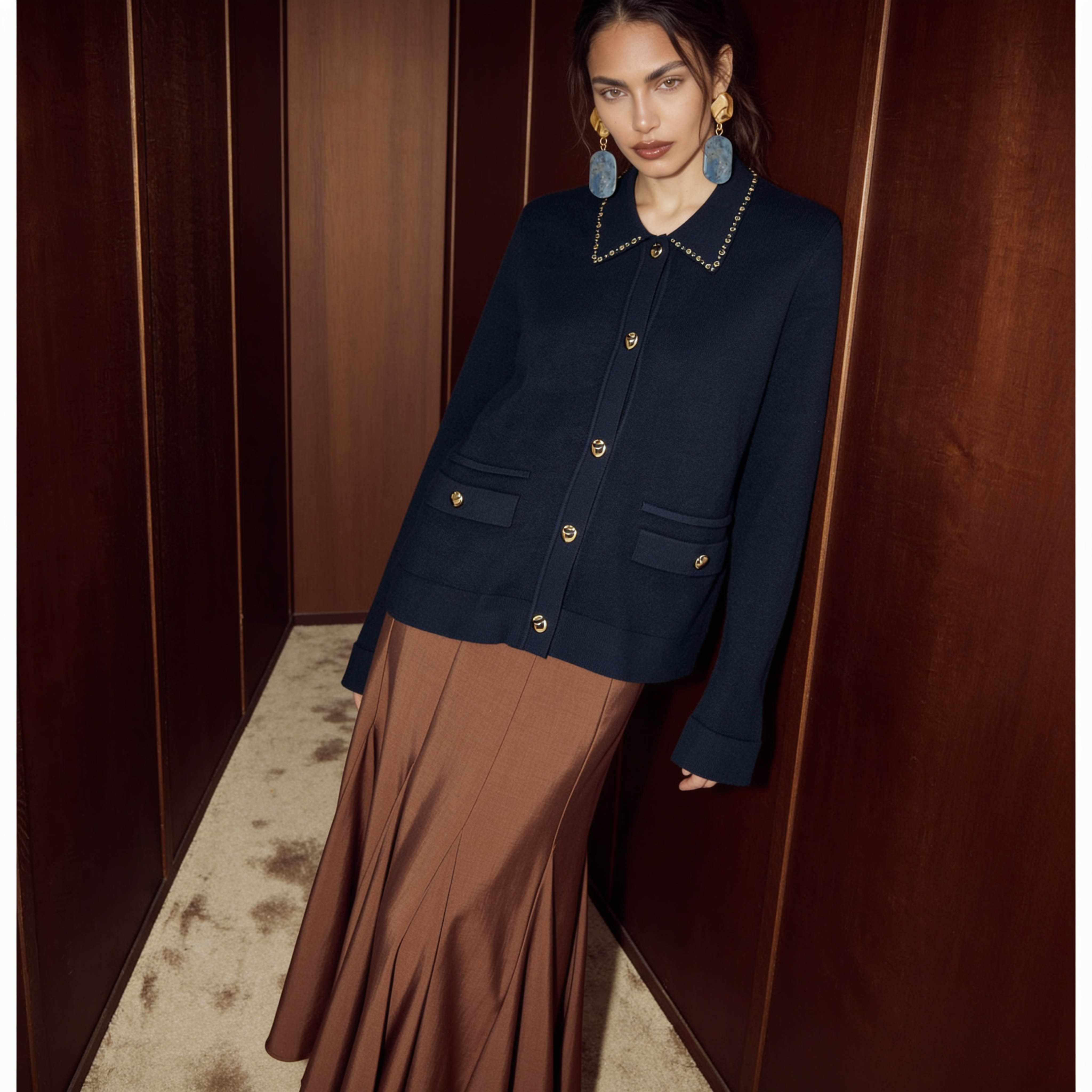 كارديجان مزين بجيوب من سبلاش سمارت-women-winterwear-cardigansandjumpers-cardigans-image-1