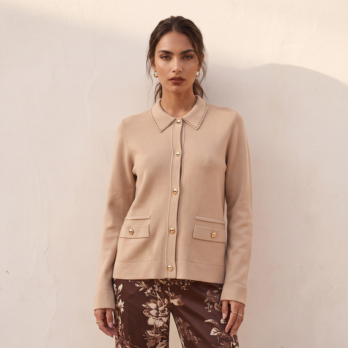 كارديجان مزين بجيوب من سبلاش سمارت-women-winterwear-cardigansandjumpers-cardigans-image-1