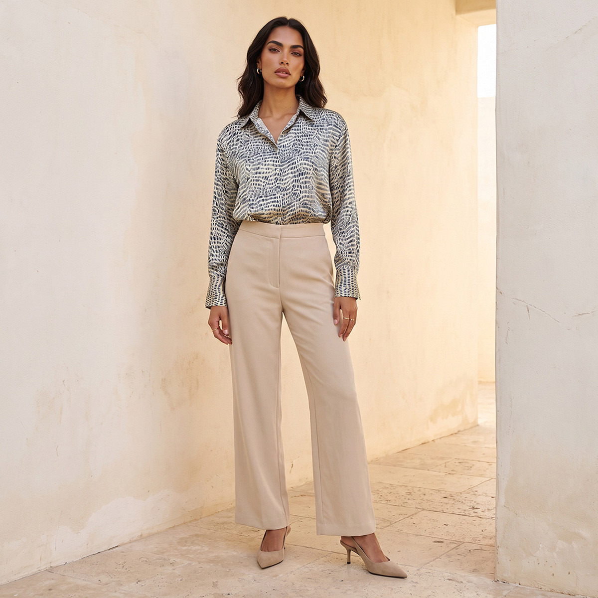 Splash Smart Satin Shirt with Abstract Print-women-clothing-shirtsandblouses-shirts-image-2