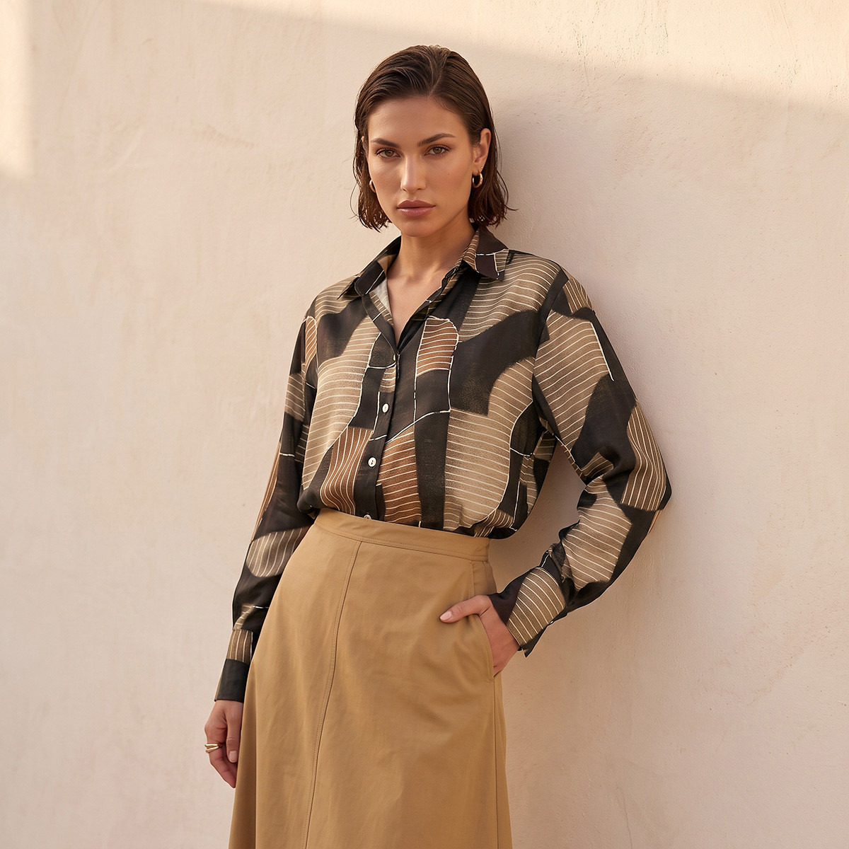 Splash Smart Satin Shirt with Abstract Print-women-clothing-shirtsandblouses-shirts-image-1