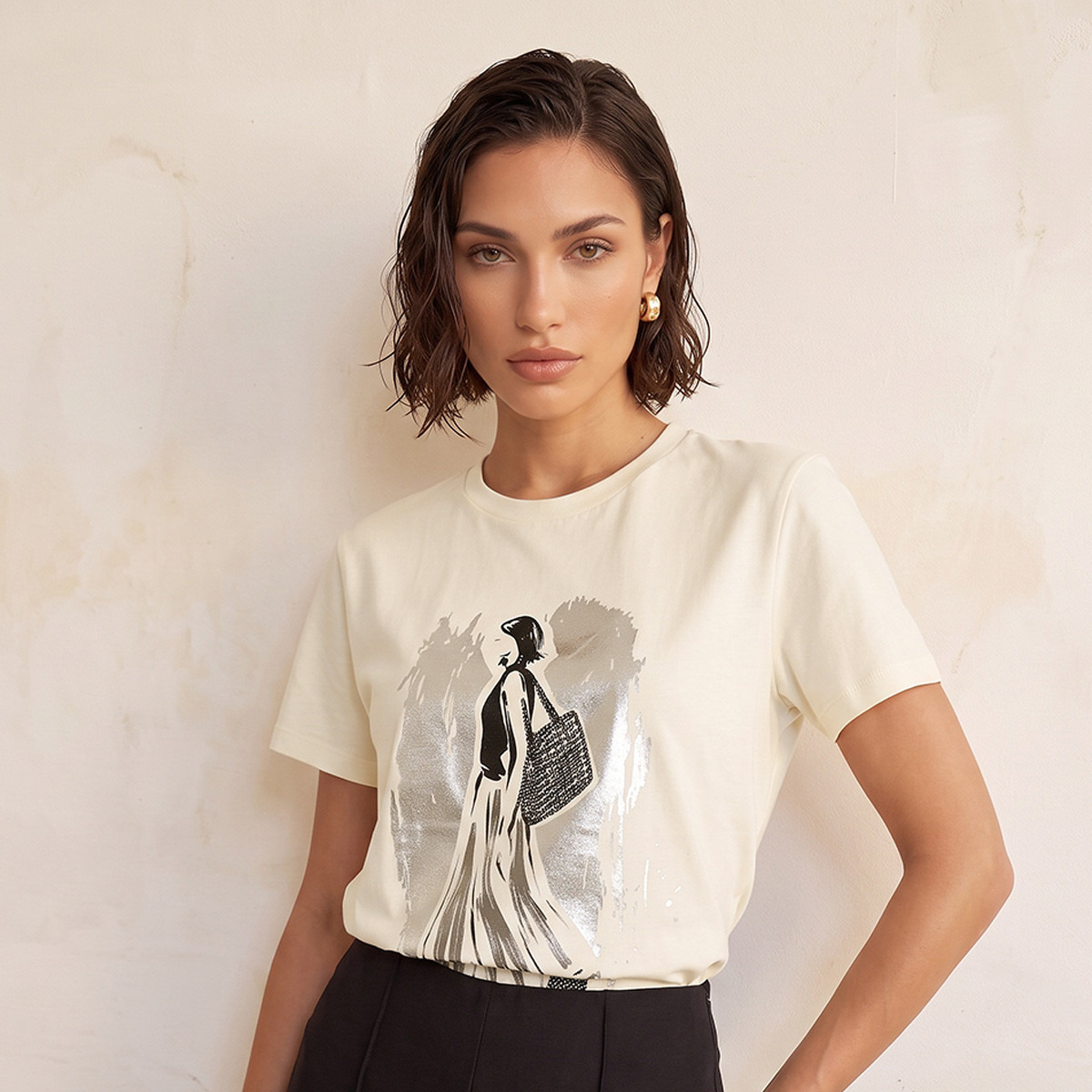 تيشيرت قطن بقصة مريحة وطبعات من سبلاش سمارت-women-clothing-tshirts-image-5