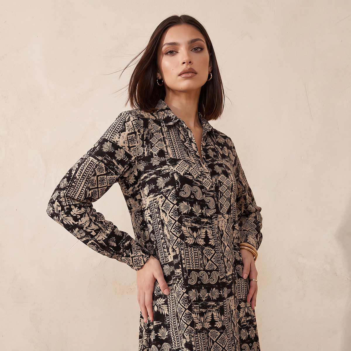 Splash Iconic Maxi Shirt Dress with Concealed Placket-women-clothing-dresses-image-5