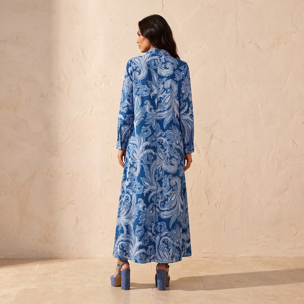Splash Iconic Maxi Shirt Dress with Concealed Placket-women-clothing-dresses-image-2