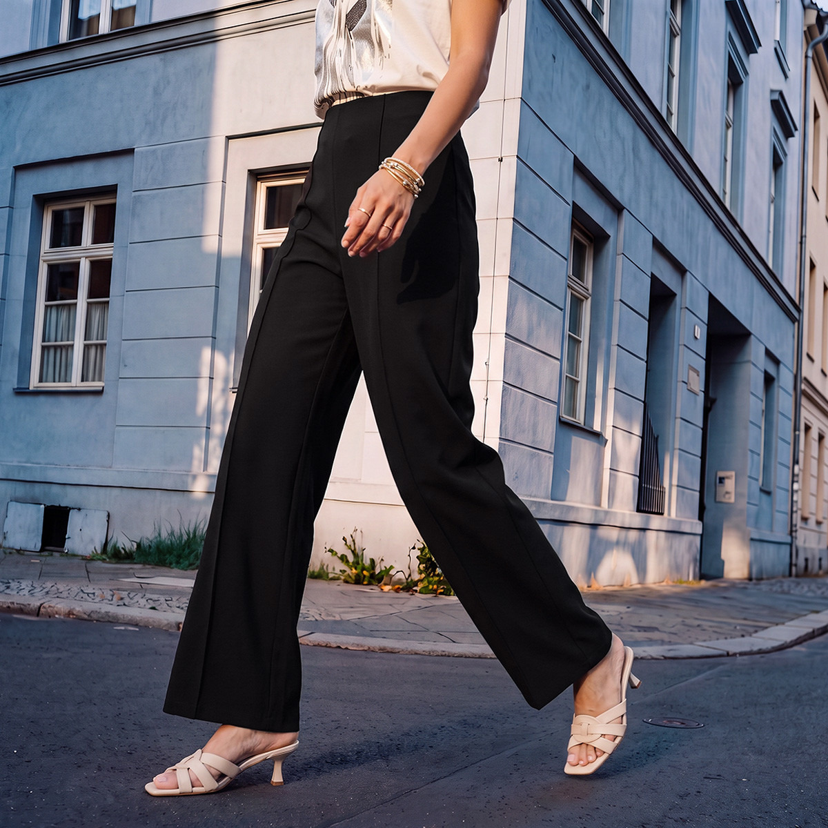 بنطلون واسع الساقين من سمارت من سبلاش-women-clothing-bottoms-pantsandchinos-image-1