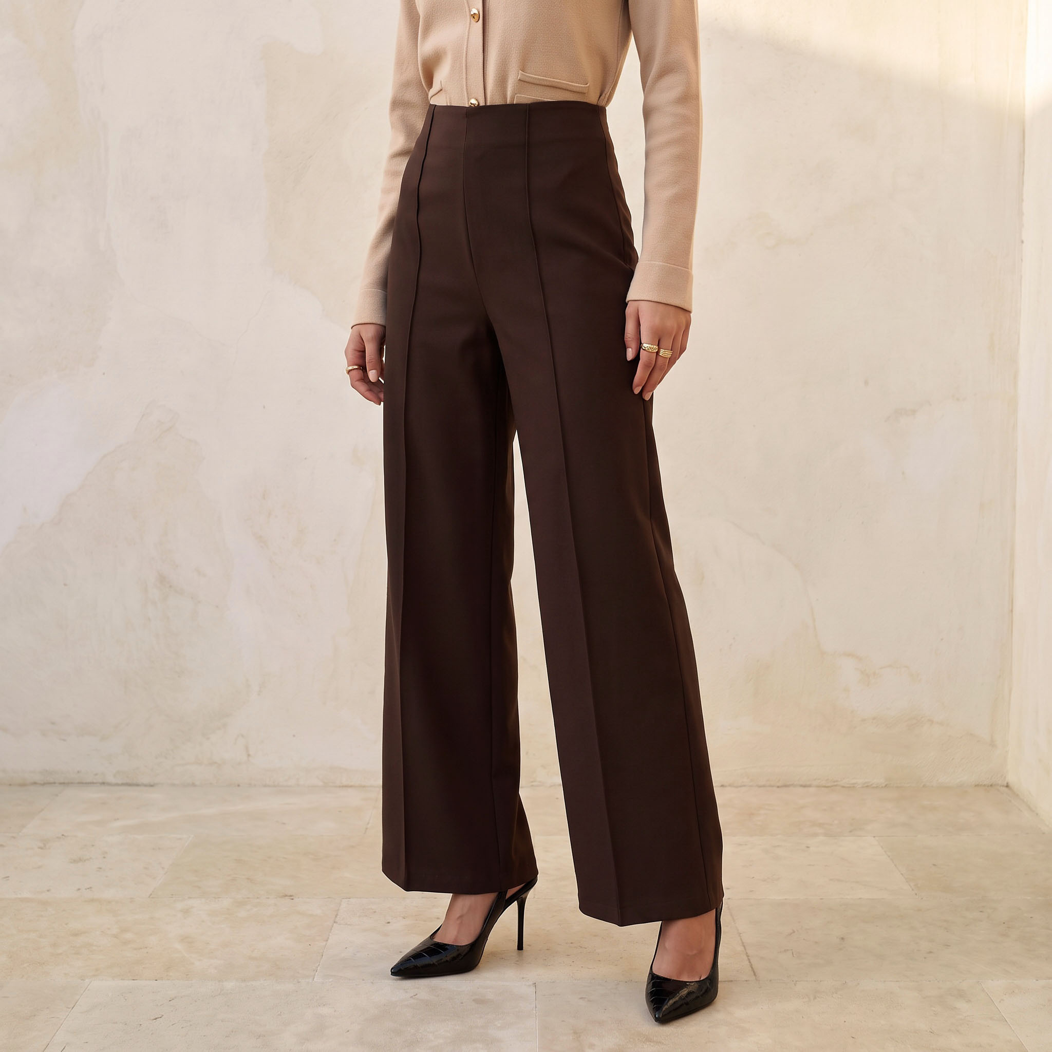 بنطلون واسع الساقين من سمارت من سبلاش-women-clothing-bottoms-pantsandchinos-image-1