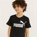 PUMA Logo Print T-shirt with Short Sleeves and Round Neck-Tops-thumbnail-2
