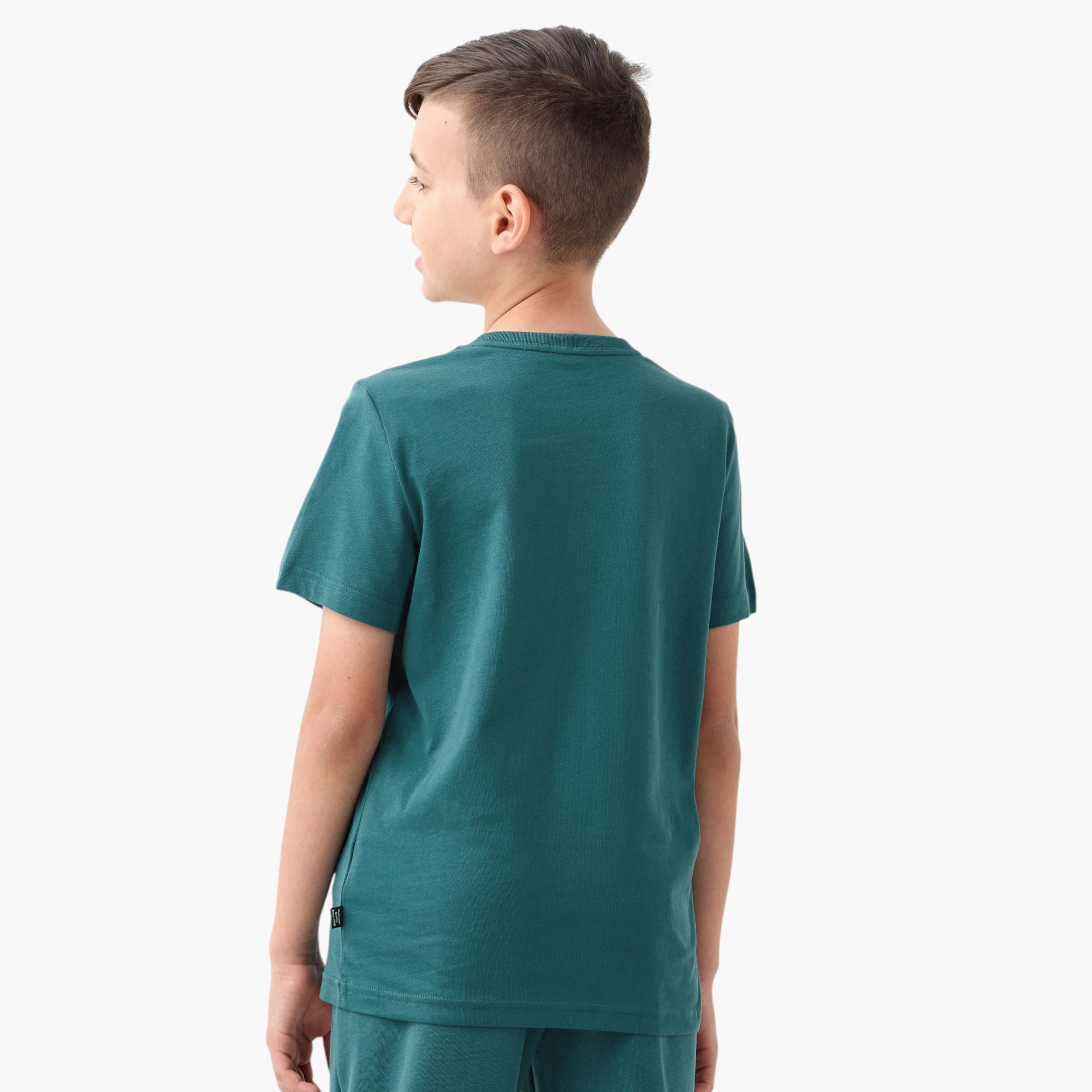 PUMA Logo Print Short Sleeves T-shirt with Crew Neck-sports-boys-clothing-tops-image-3
