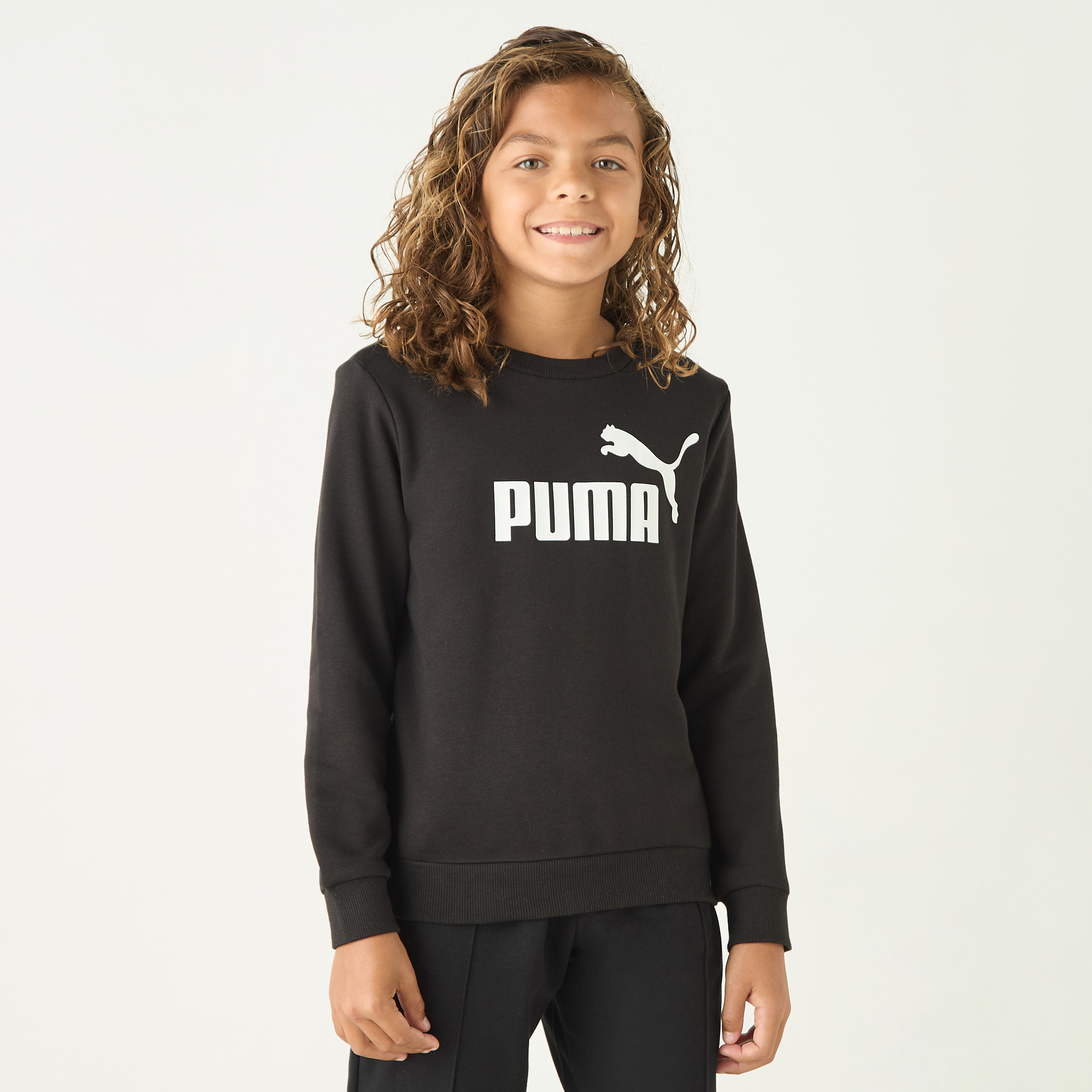 Puma long sleeve crew neck sweatshirt in black sale