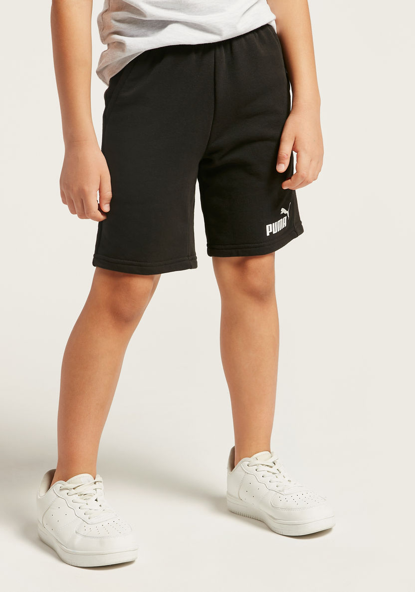 PUMA Sweat Shorts with Elasticated Waistband and Pockets-Bottoms-image-1