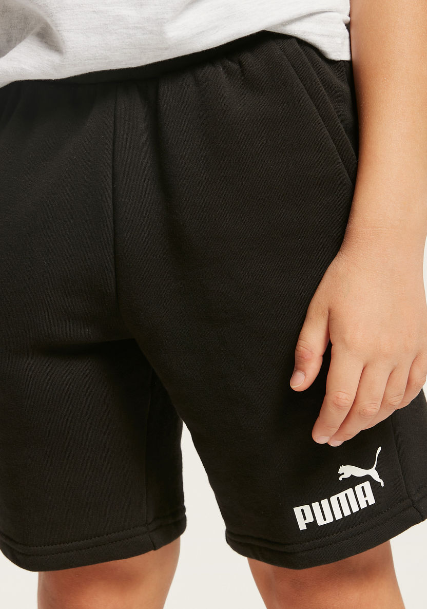 PUMA Sweat Shorts with Elasticated Waistband and Pockets-Bottoms-image-2