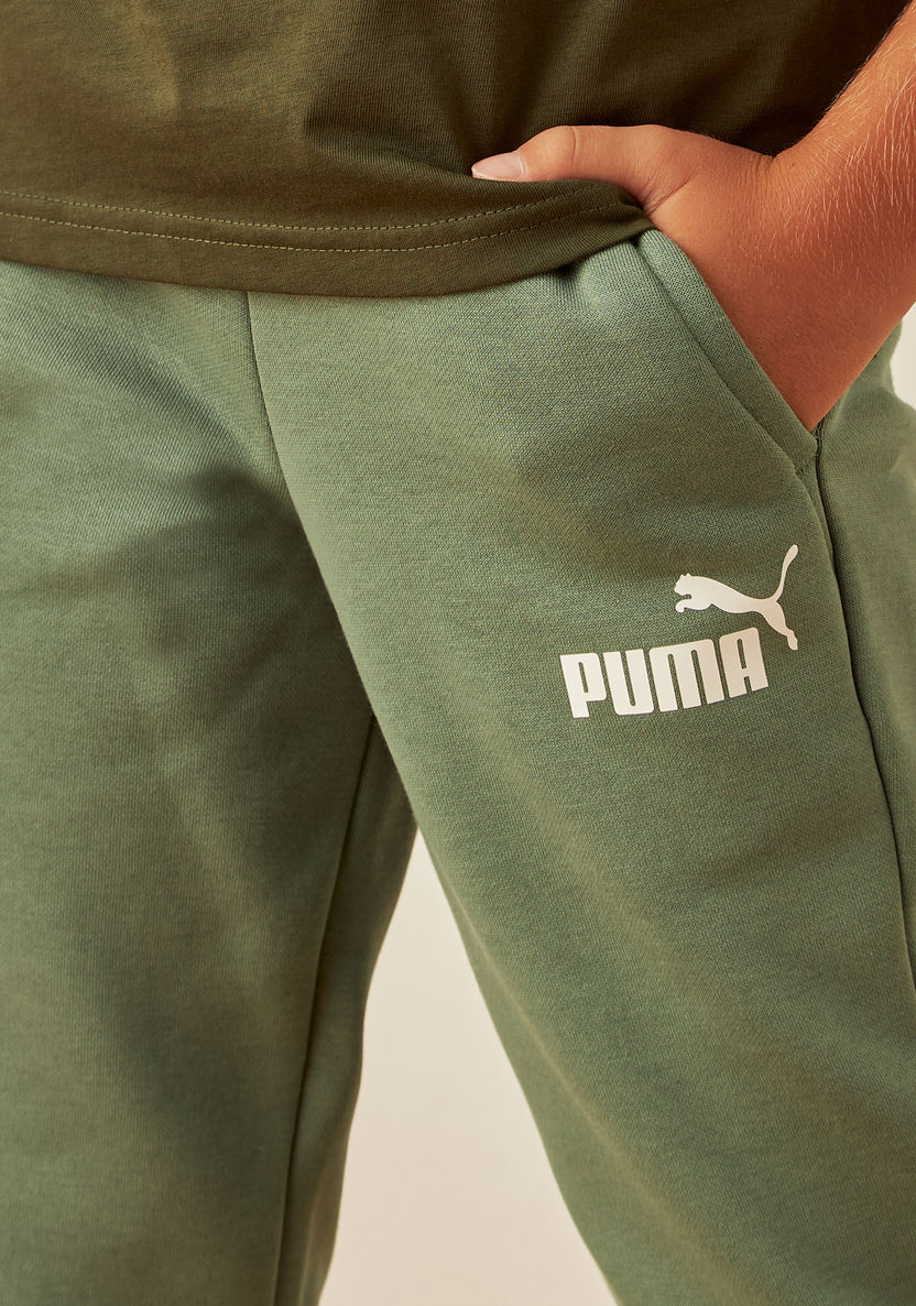 PUMA Logo Print Joggers with Pockets-Bottoms-image-3