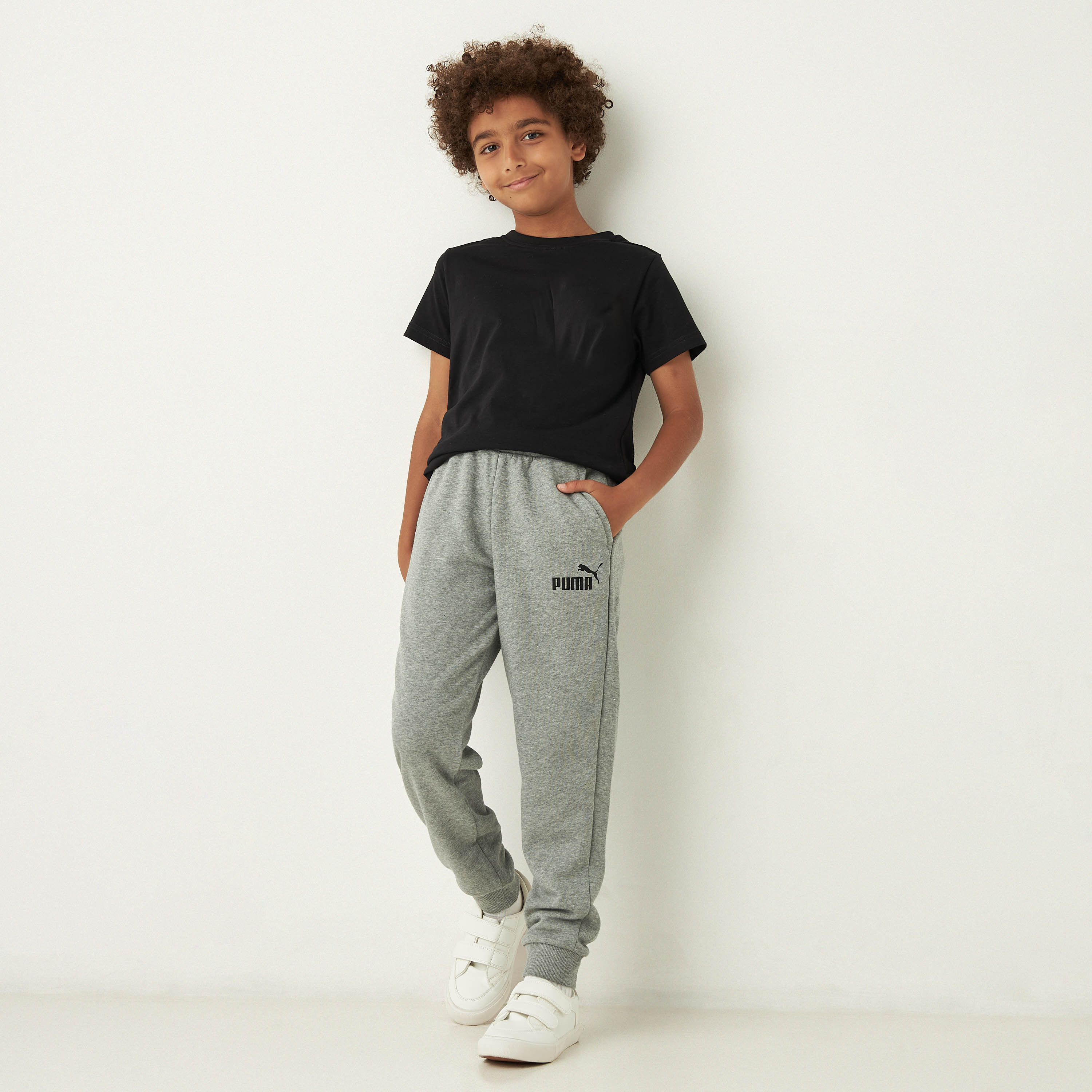 PUMA Printed Joggers with Pockets and Elasticated Waistband-boys-clothing-sportswear-bottoms-image-2