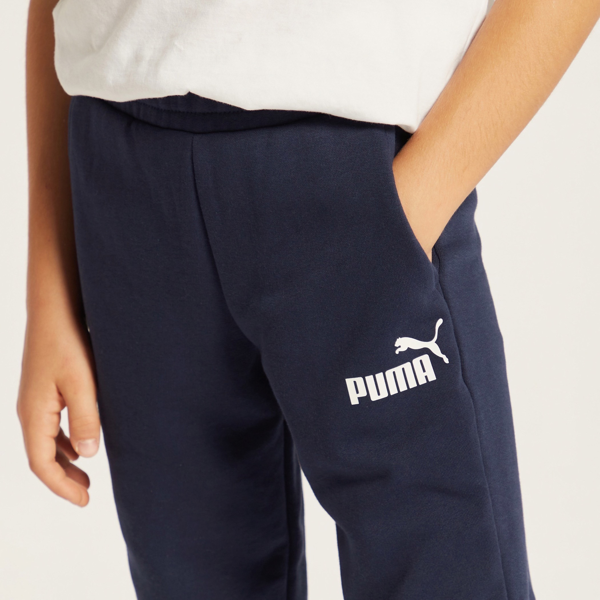PUMA Logo Print Jog Pants with Pockets and Elasticated Waistband-boys-clothing-bottoms-joggersandtrackpants-image-3