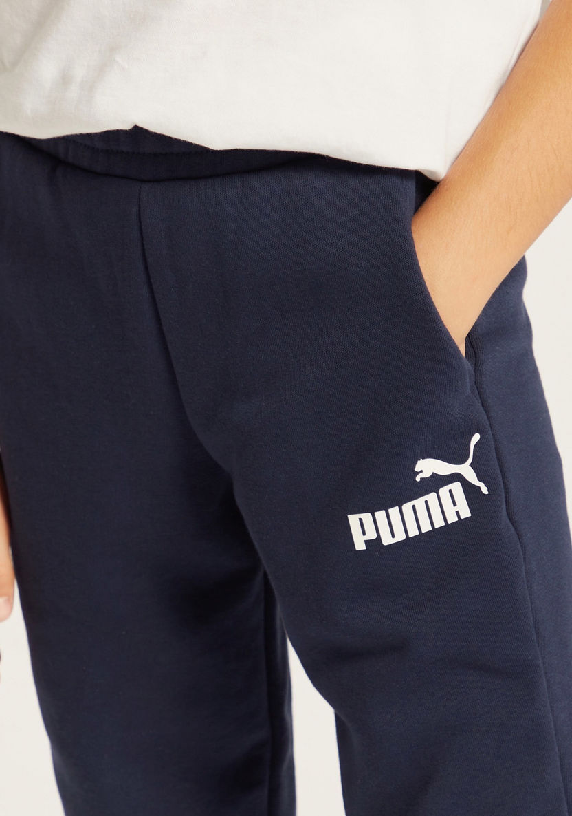 PUMA Logo Print Jog Pants with Pockets and Elasticated Waistband-Bottoms-image-2