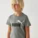 PUMA Logo Print T-shirt with Crew Neck and Short Sleeves-Tops-thumbnail-2