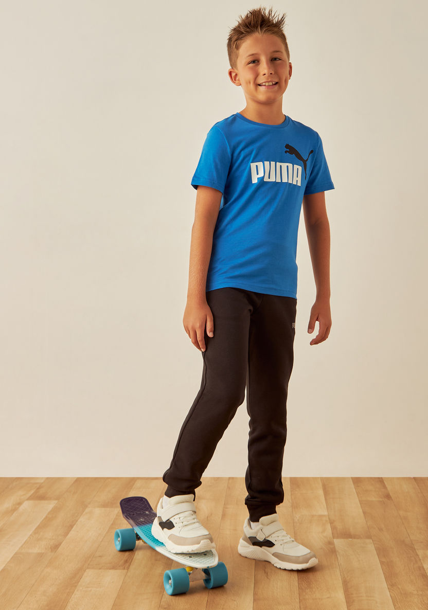PUMA Logo Print Crew Neck T-shirt-Tops-image-1
