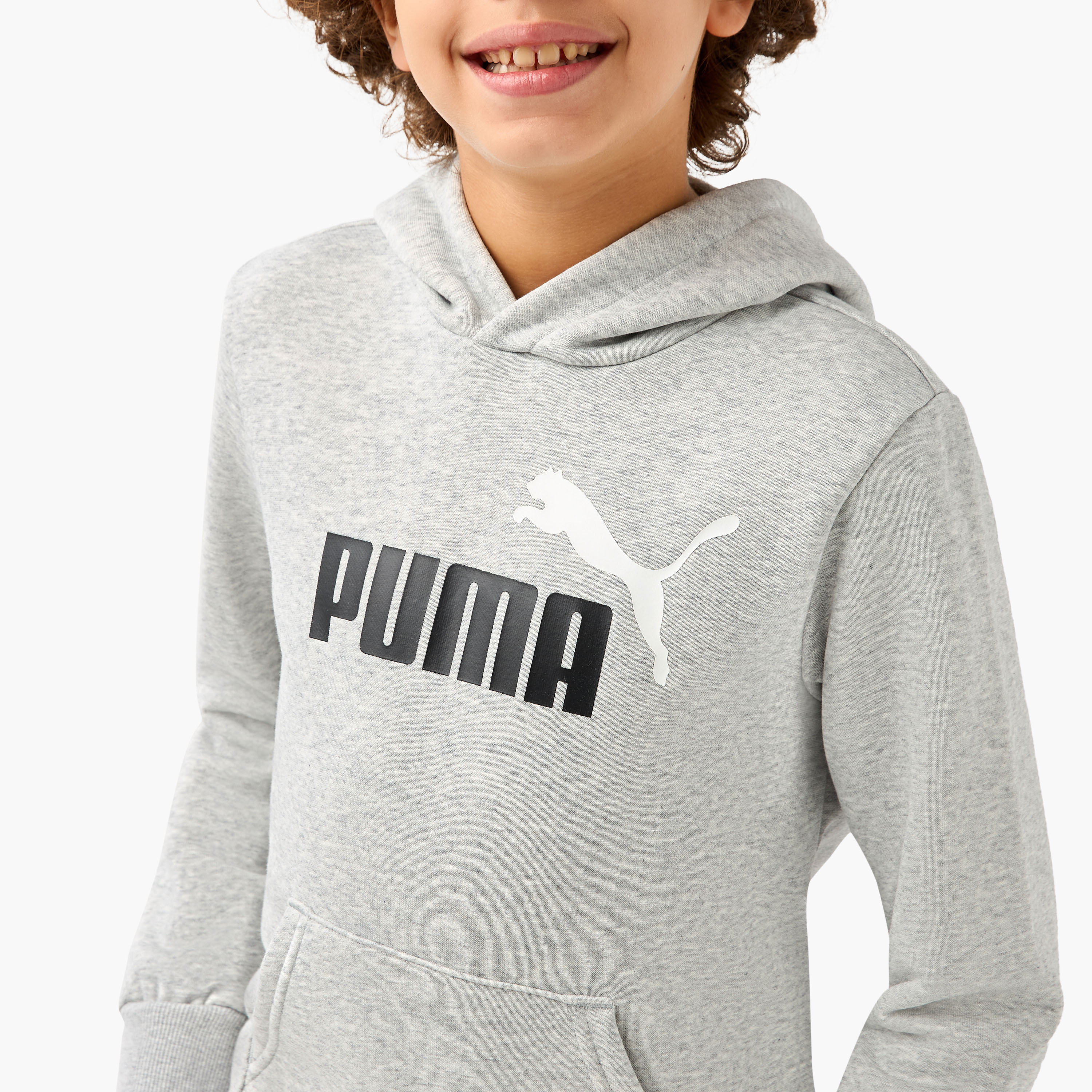 PUMA Logo Detail Long Sleeves Hooded Sweatshirt with Kangaroo Pockets-sports-boys-clothing-tops-image-4