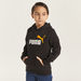 PUMA Logo Print Hoodie with Long Sleeves and Kangaroo Pocket-Sweatshirts-thumbnailMobile-1