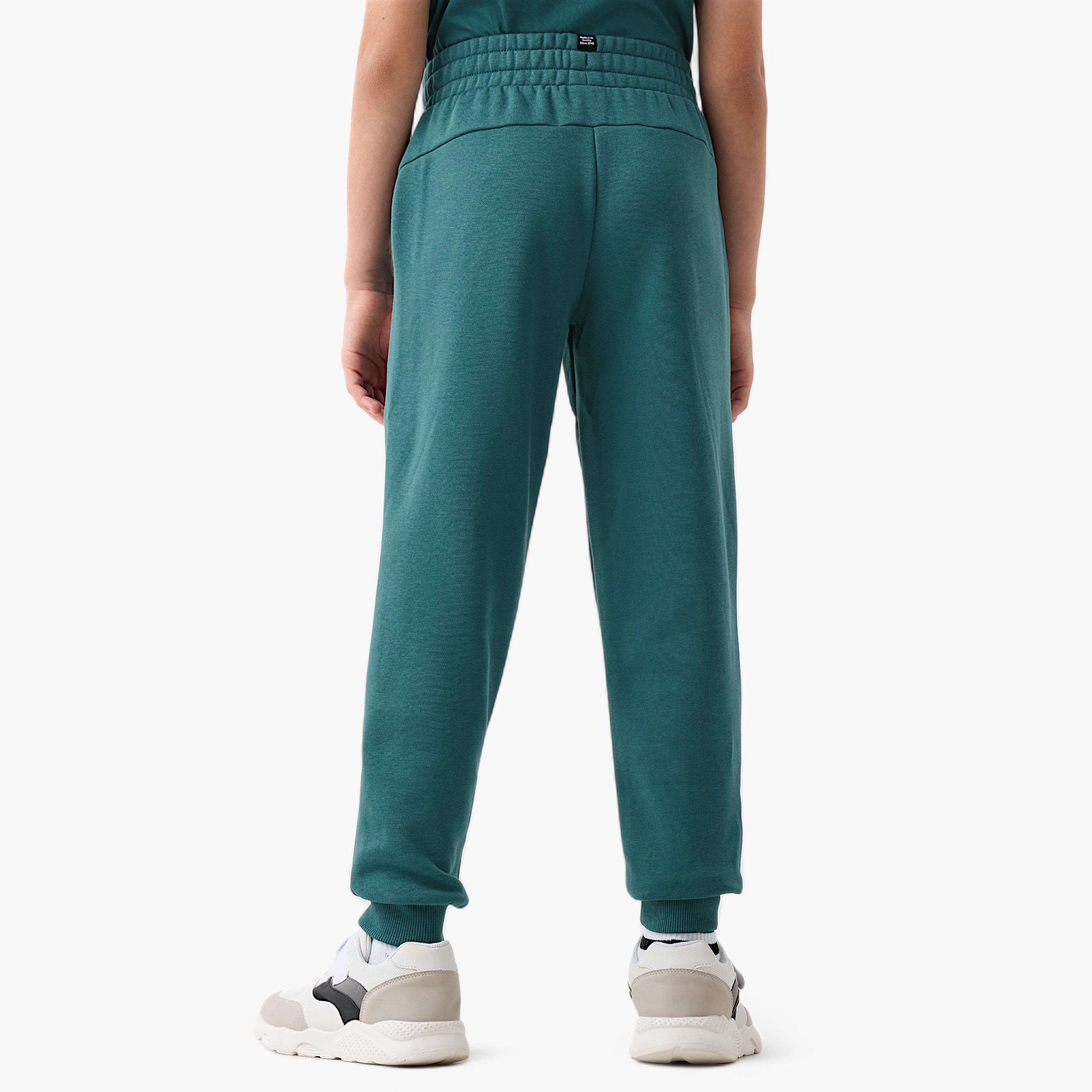 PUMA Logo Print Joggers with Elasticated Waistband and Pockets-boys-clothing-sportswear-bottoms-image-3
