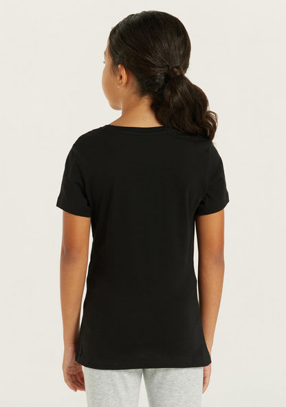 PUMA Logo Print T-shirt with Short Sleeves-Tops-image-3