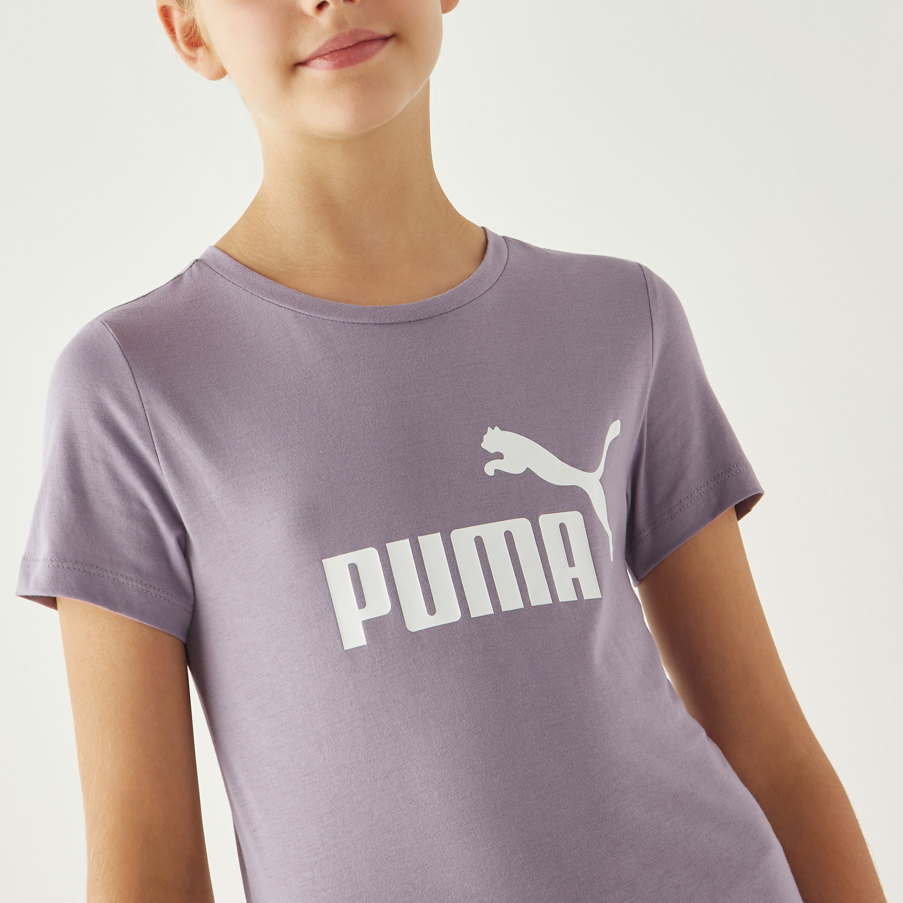تيشيرت بياقة مستديرة وأكمام قصيرة وطبعات شعار من بوما-sports-girls-clothing-tops-image-4