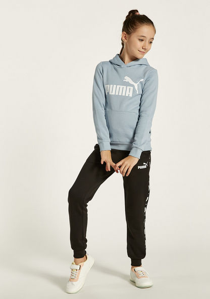 PUMA Logo Print Long Sleeves Sweatshirt with Hood and Pockets-Tops-image-0