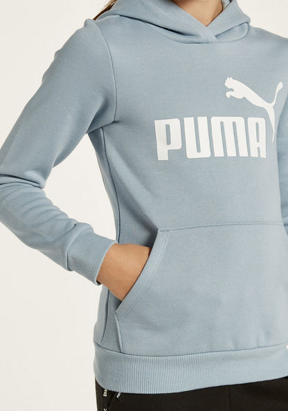 PUMA Logo Print Long Sleeves Sweatshirt with Hood and Pockets-Tops-image-2