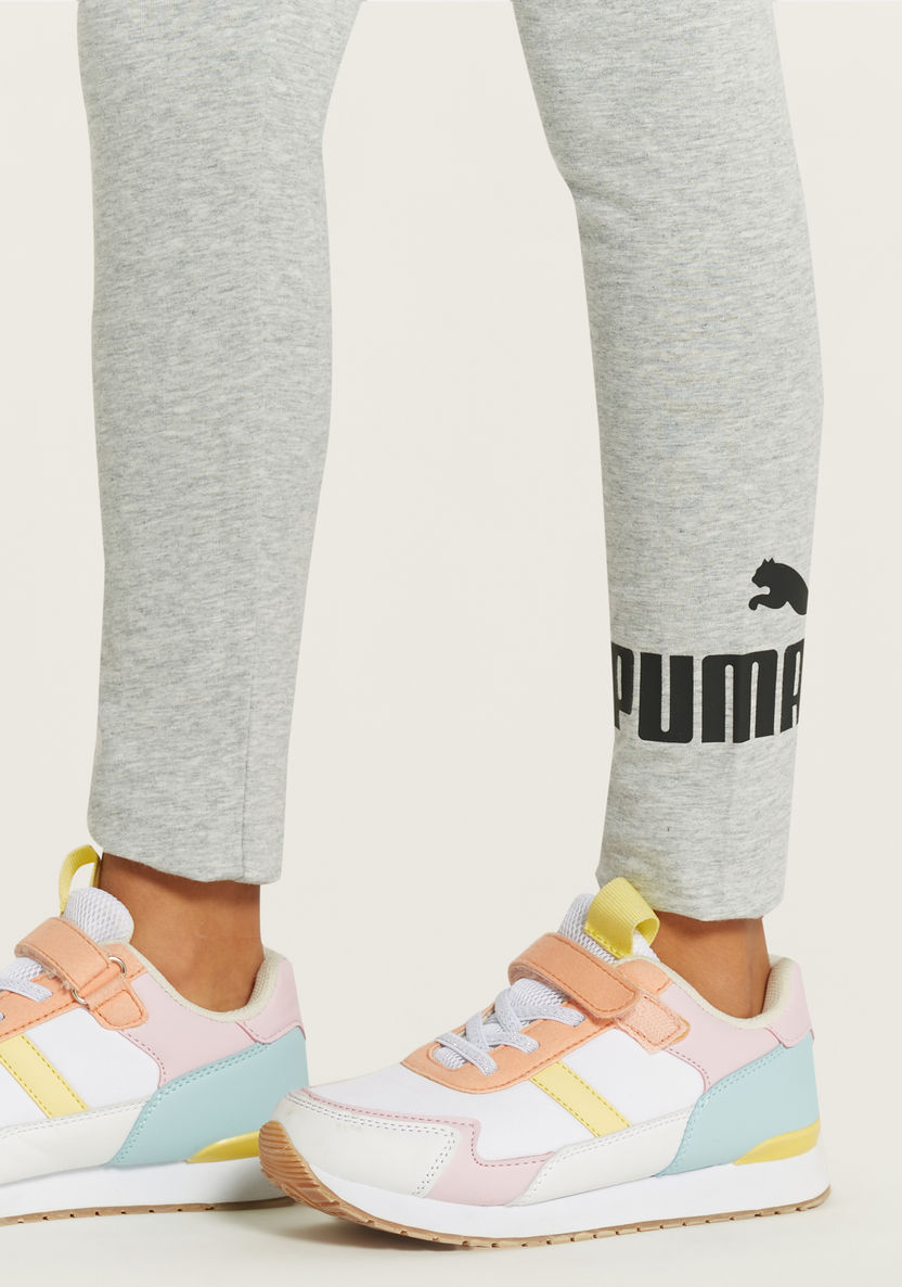 PUMA Logo Print Leggings with Elasticated Waistband-Bottoms-image-2