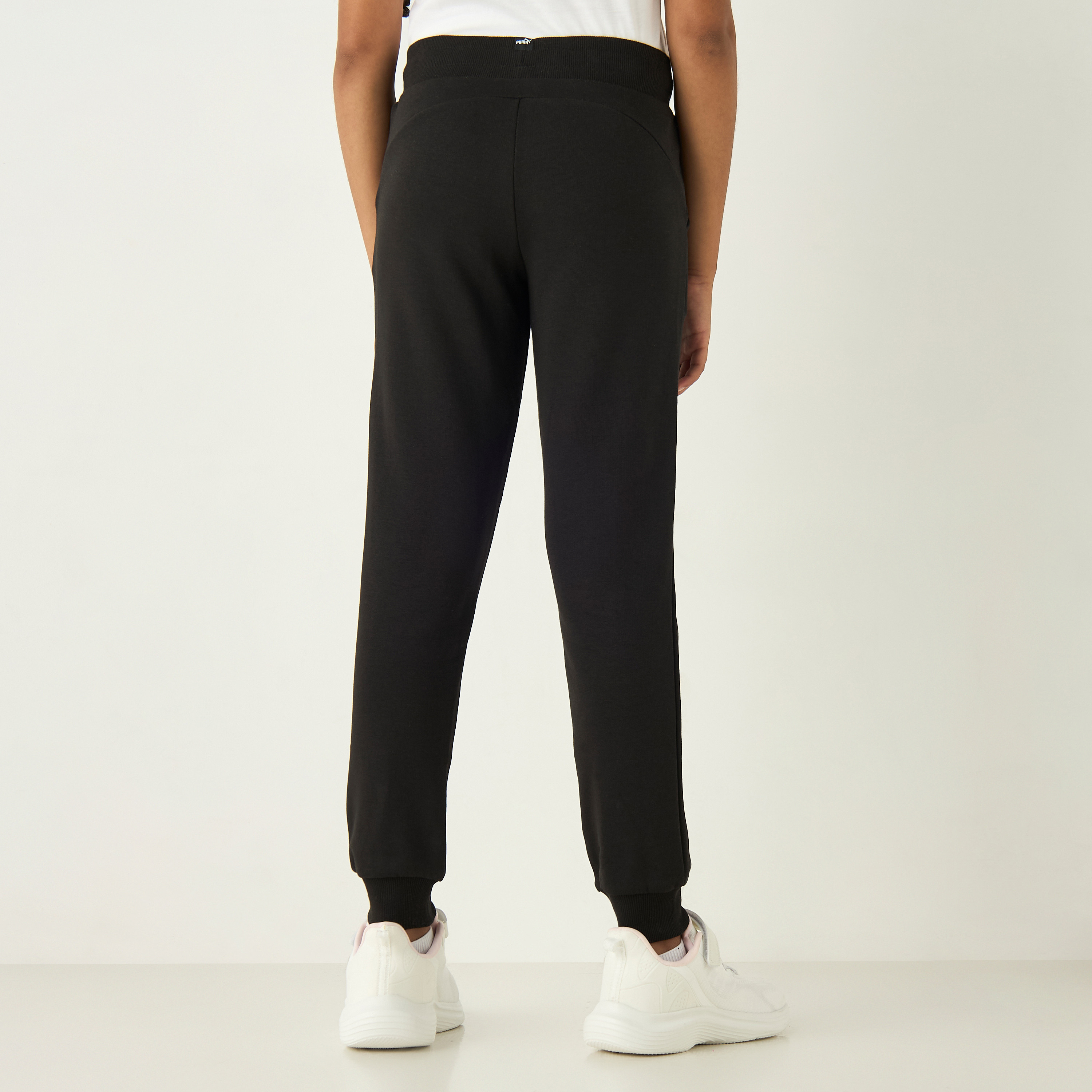 PUMA Logo Print Joggers with Elasticated Waistband and Pocket-girls-clothing-sportswear-bottoms-image-3