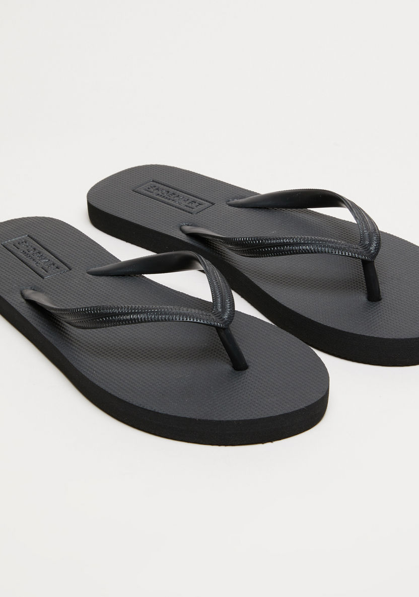 Textured Slip-On Thong Slippers-Women%27s Flip Flops & Beach Slippers-image-1