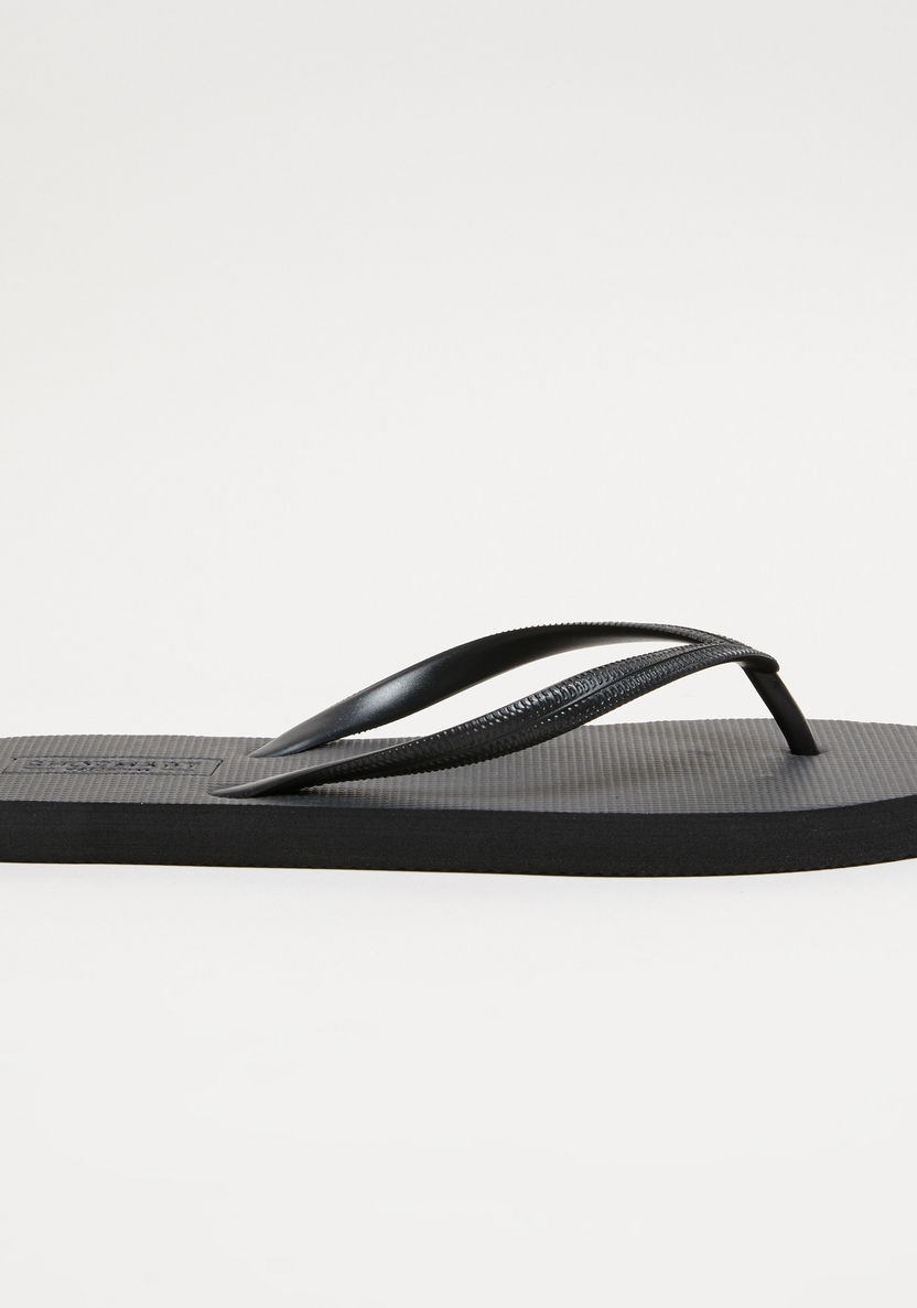 Textured Slip-On Thong Slippers-Women%27s Flip Flops & Beach Slippers-image-0