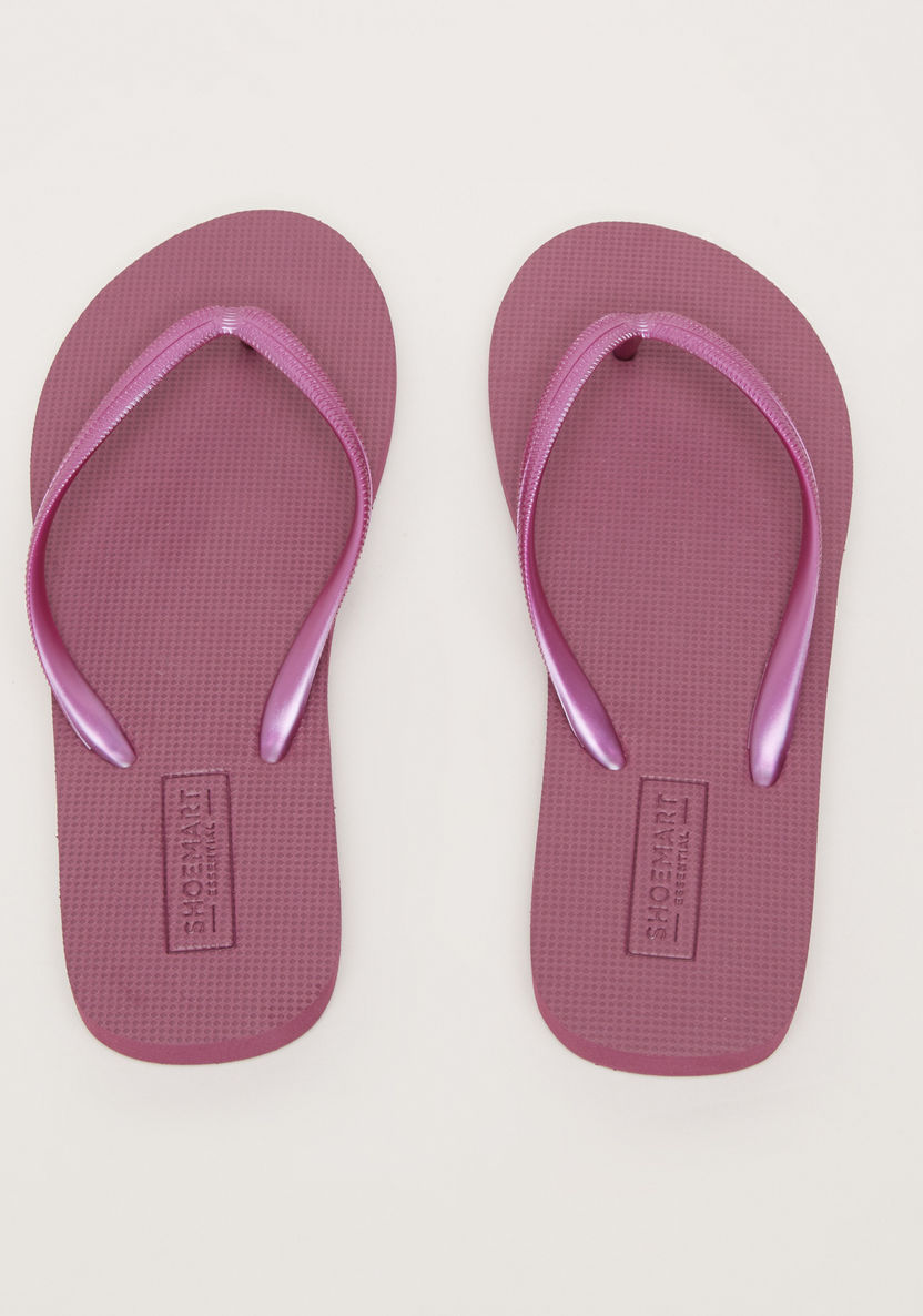 Textured Slip-On Thong Slippers-Women%27s Flip Flops & Beach Slippers-image-2