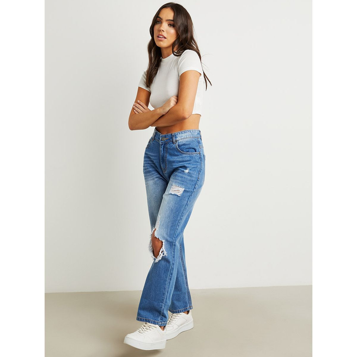Styli Distressed High Waist Mom Jeans-women-clothing-bottoms-jeans-image-2
